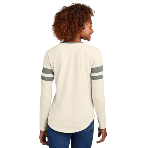 Sport-Tek Ladies Halftime Stripe Long Sleeve V-Neck Tee